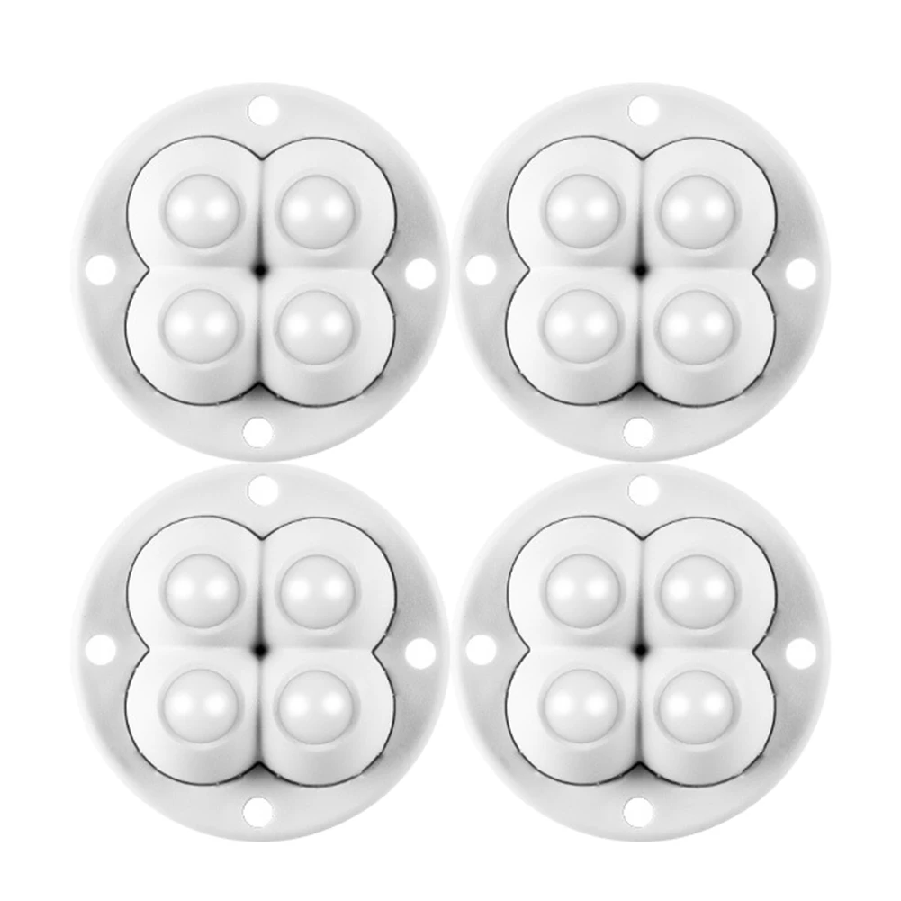 4pcs Sticky Swivel Pulley 360 Degree Free Rotation Self Adhesive Swivel Caster Wheels Houdehold Accessories for Trash Can Bottom
