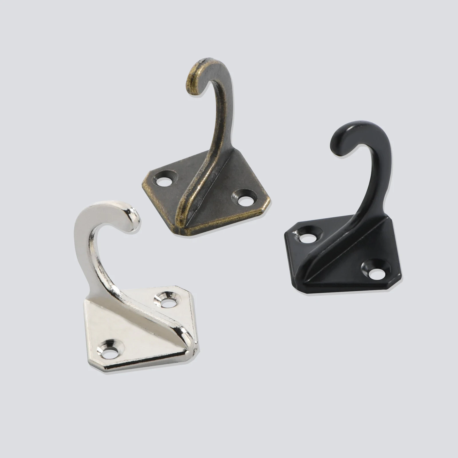 10pcs Vintage Retro Bronze Coat Hanger Hooks Closet Furniture Hardware