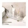 Clear Desktop Storage Box Makeup Perfume Organizer Tray, Small Bathroom Trays for Counter, Decorative Perfume Trays for Dresser, 5