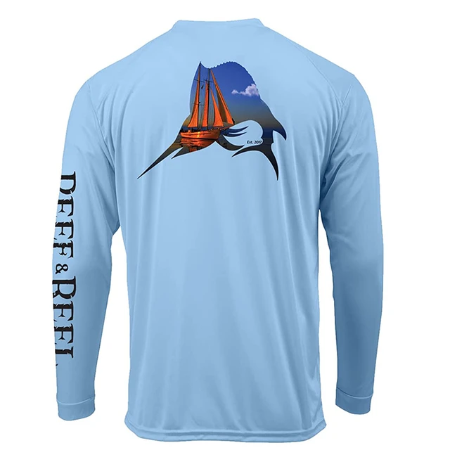 REEF & REEL Fishing Apparel Men Fishing Clothing T Shirts Long