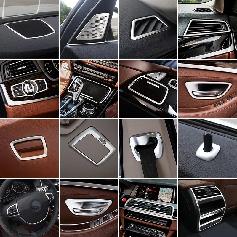 For BMW 5 Series F10 F18 Car Styling interior Buttons panel frame Decoration Cover Trim Car Sticker stainless steel Accessories 1