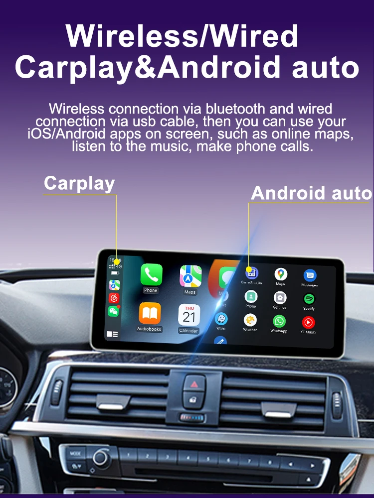BONROAD 12,3 Zoll 2K Wireless CarPlay Android Auto für BMW F20 F21 F30 2013-2017 NBT-System Auto-Bildschirm Radio Multimedia-Navigation – Detail 9