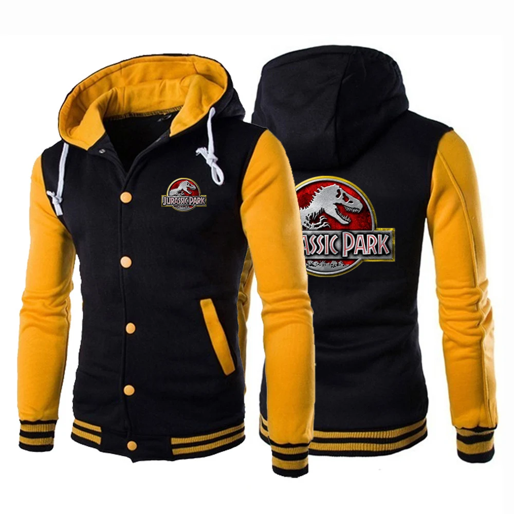 2023 New Jurassic Park casual baseball uniform jacket men's brand clothing comfortable best selling fleece stitching