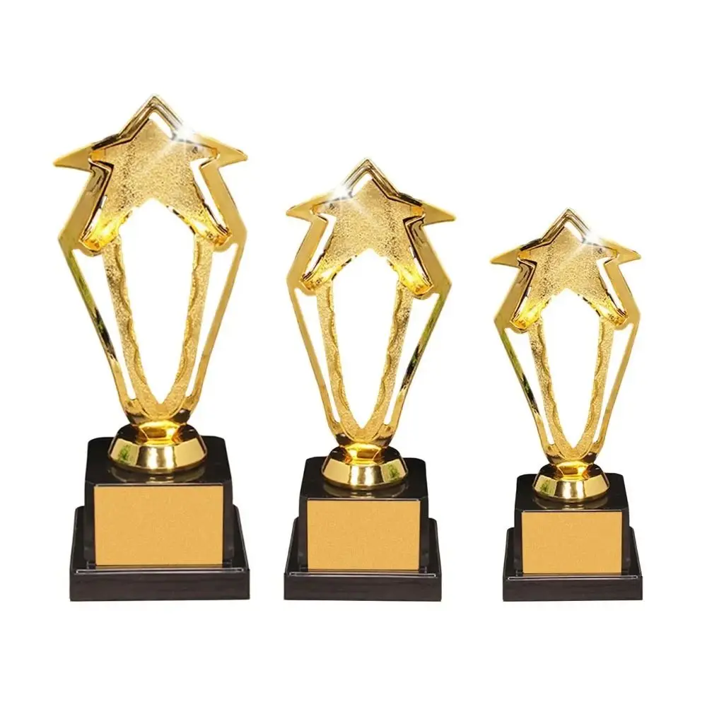 

Golden Award Trophy Plastic Singing Dancing Competition Winner Award Trophy Toy Star Basketball Medals Reward Prize Cup