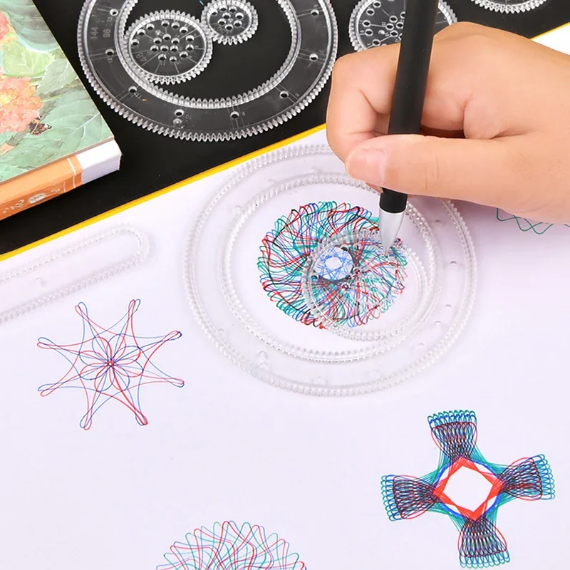 

22/28pcs Spirograph Tekening Speelgoed Set Grijpende Tandwielen & Wielen Take Accessoires Creative Educatief Voor Kinderen