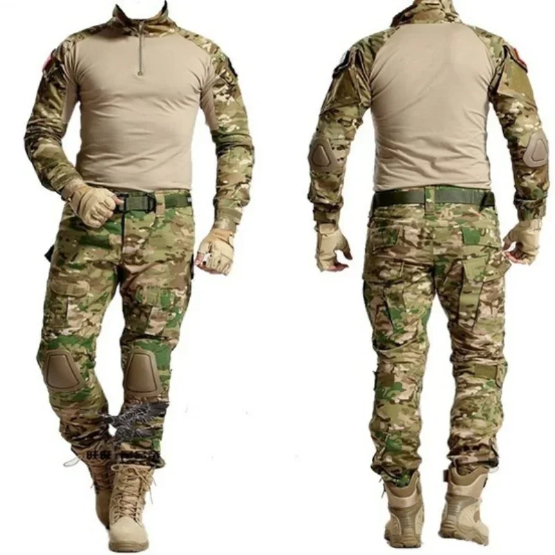 Outdoor Training Hiking Hunting Shooting Tactical Frog Camouflage Uniform Shirts Cargo Pants Elbow Knee Pads Suits tactical suit tactical shirt combat uniform