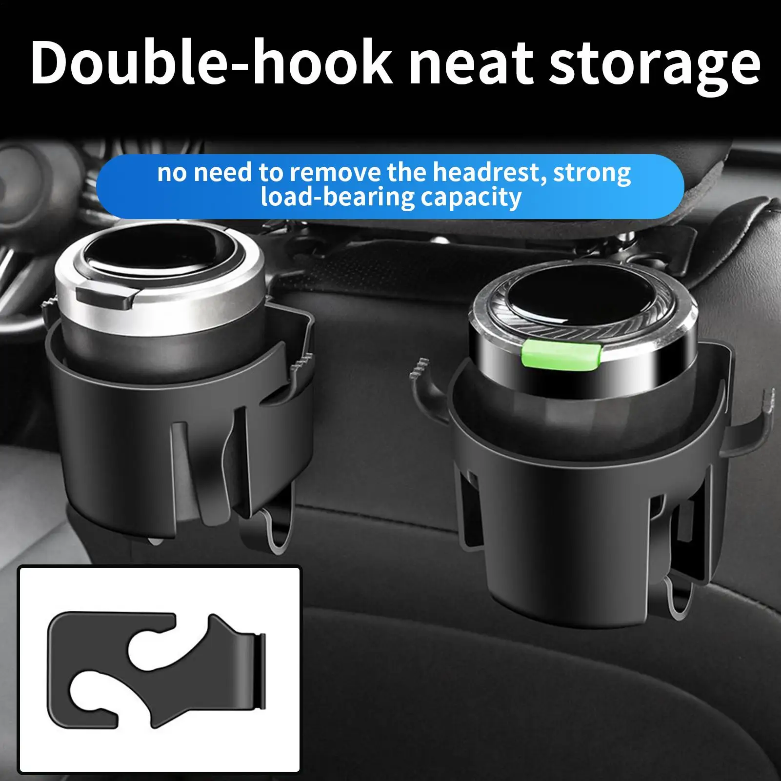 Cup Holder for Back Seat of Car Car Seat Hooks for Headrest Multifunctional Organizer Accessories for Interior Beverage Bottle