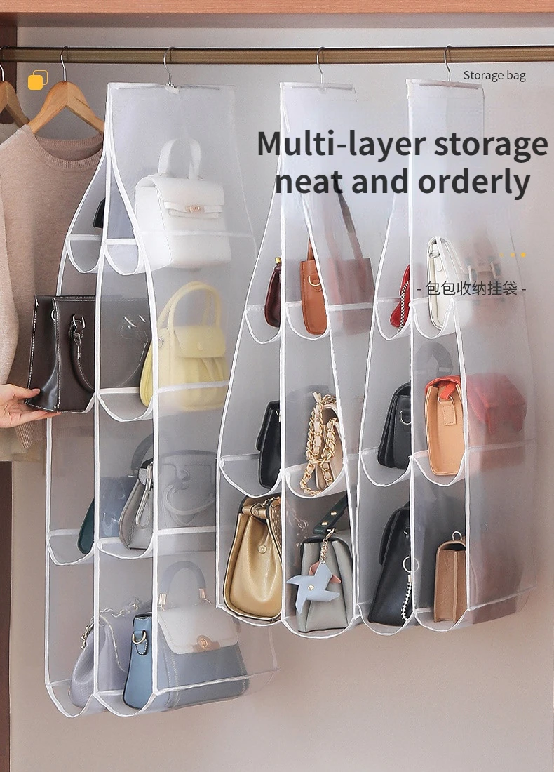 Description Picture 2 of itemBag Storage Bag Closet Door Back Hanging Bag Backpack Handbag Organizers Dustproof Household Dormitory Shelf Storage Accessories