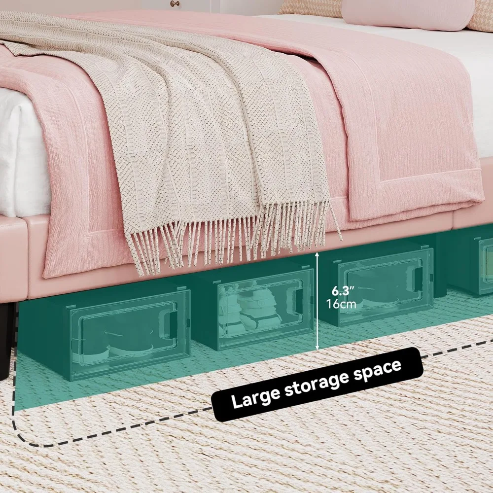 LED Light Upholstered Bed Frame image 4