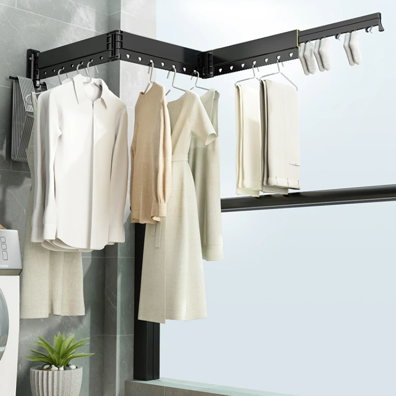 Folding Clothes Hanger Wall-Mounted Indoor Floating Window Home