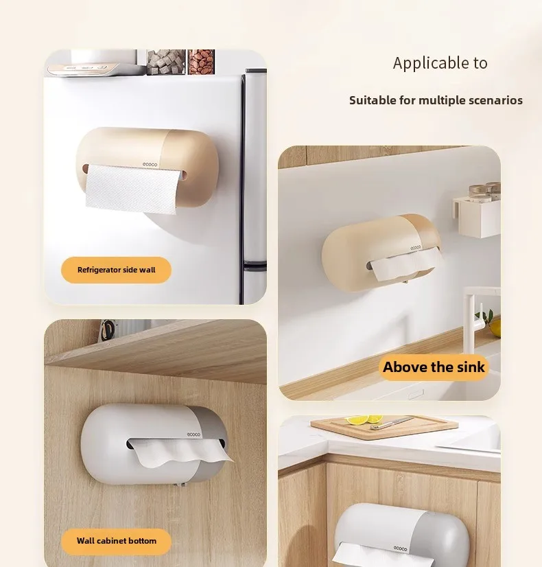 Ecoco Multi-Functional Wall-Mounted Tissue Box With Tissue Inside