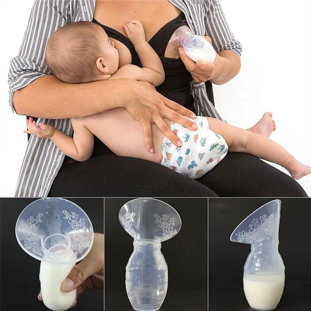 Breast Pump Breast Milk Catcher Silicone Baby Breastfeeding Manual Breast Milk Pump Collector Feeding Suction