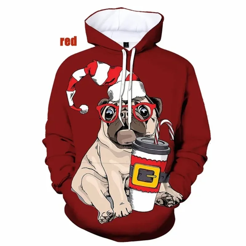 thumbnail image 1 of Sudadera con capucha con estampado 3D de perro PUG para hombre, sudadera con capucha divertida para niño, ropa de calle, sudaderas para hombres, 1 of 4