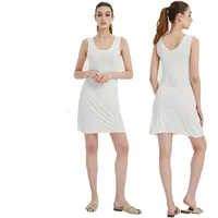 Jupon long sous-jupe fibrStrap robe de nuit chemise de nuit pour femmes, été grande taille robe Slip complet femmes mince glace injLong M-5XL 4