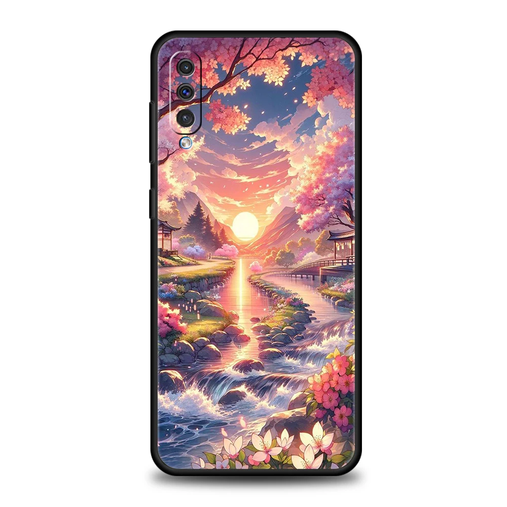 Rosa Frühling Kirschblüten Handy hülle für Samsung Galaxy A24 A13 A53 A73 A33 A22 A12 A02 A03 A05 A70 A50 A10 A20 5g Cover Shell – Detail 4