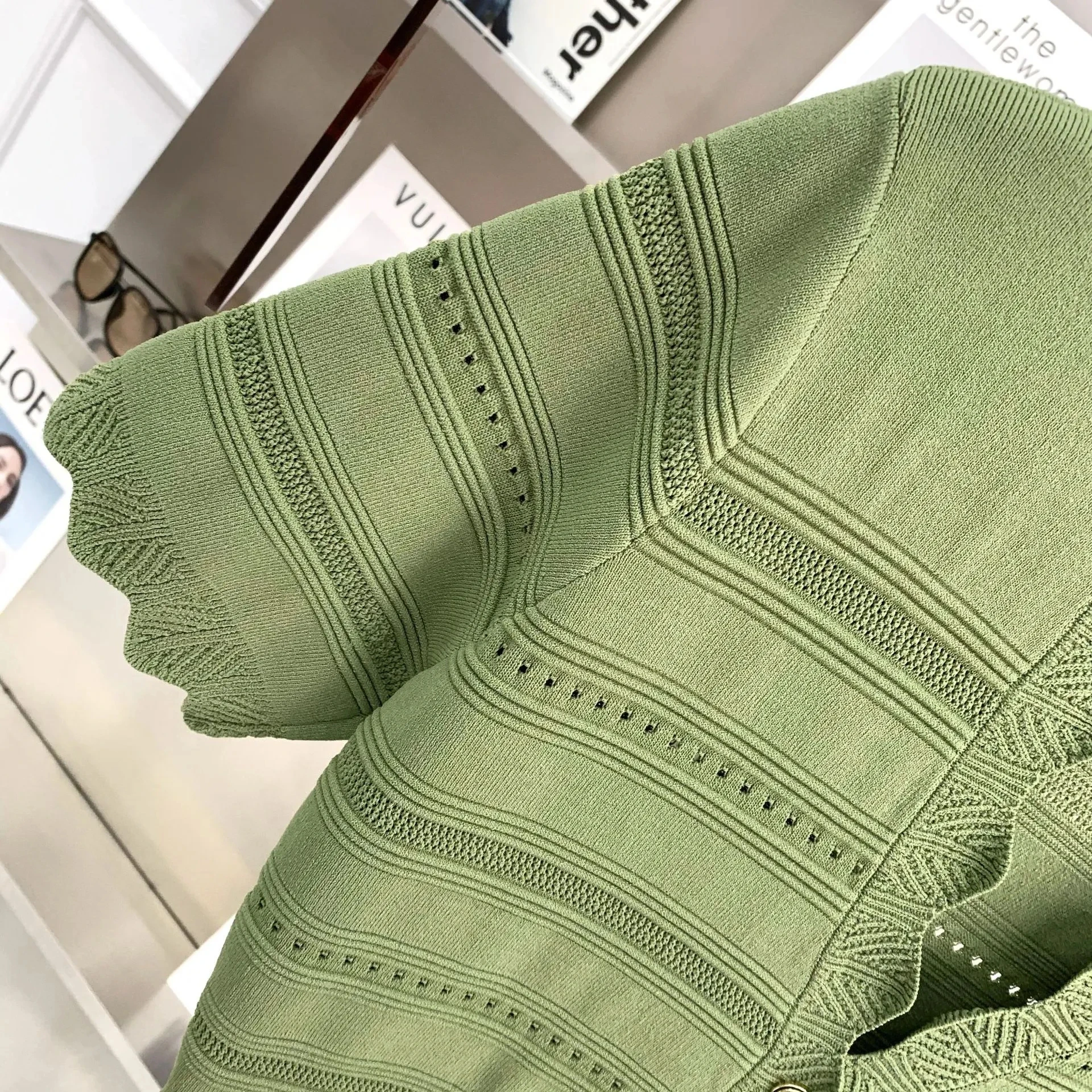 

QHZ 2023 Autumn New Arrive Knitted Mini Dress Elastic Short Sleeve Designer Female Dresses Luxury Women's Clothing