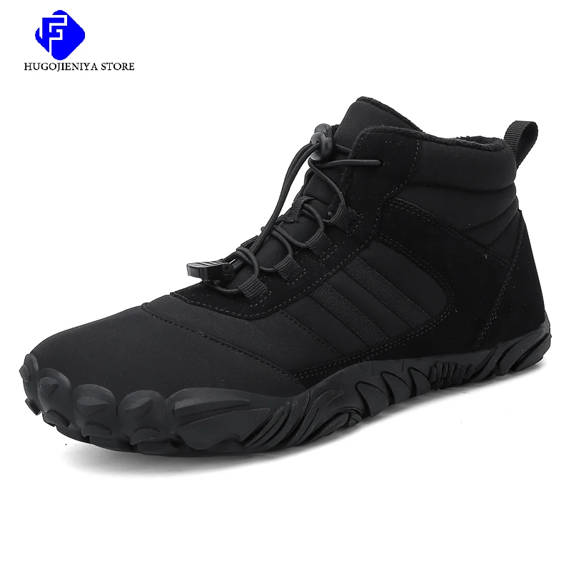 2023 Winter Booties Men Snow BareFoot Casual Shoes Outdoor Work Shoes Ladies Warm Fur Men Ankle Shoes Male Snow Boots Large Size