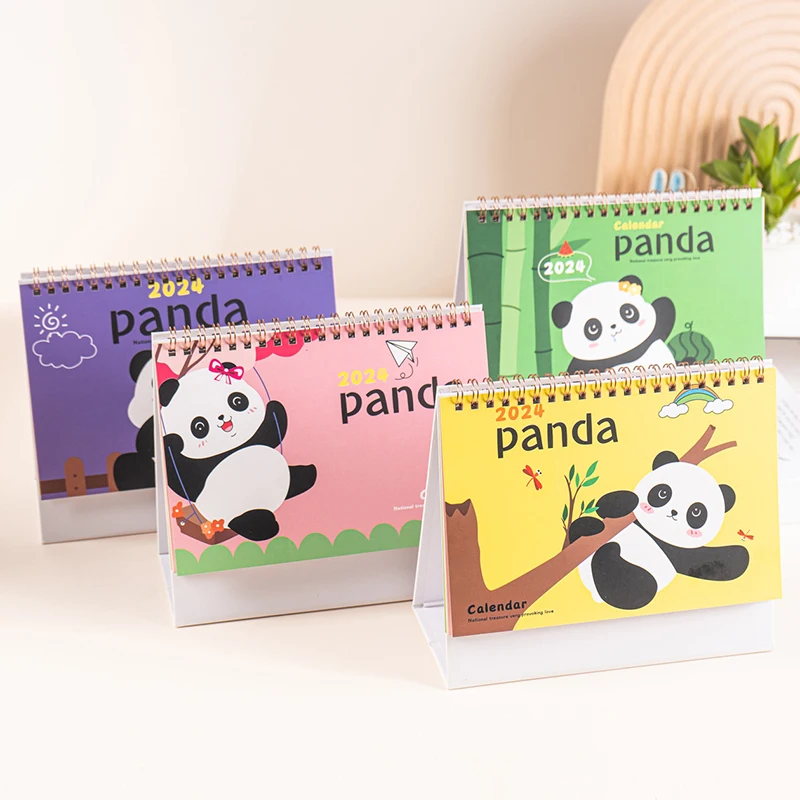 

2024 Cartoon Panda Desk Calendar Desktop Ornaments Calendar Daily Scheduler Table Planner New Year's Christmas Gift