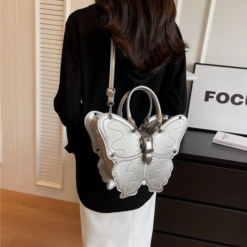 2023 New Butterfly Shape Women Satchel Bags Personalized Leather Retro Designer Backpacks Gothic Embroidery Girls Messenger Bags 6