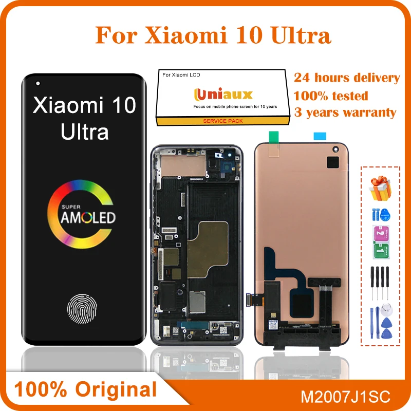 

6.67" Original For Xiaomi Mi 10 Ultra LCD Display Touch Screen Digitizer Assembly Replacement For Xiaomi 10 Ultra M2007J1SC LCD