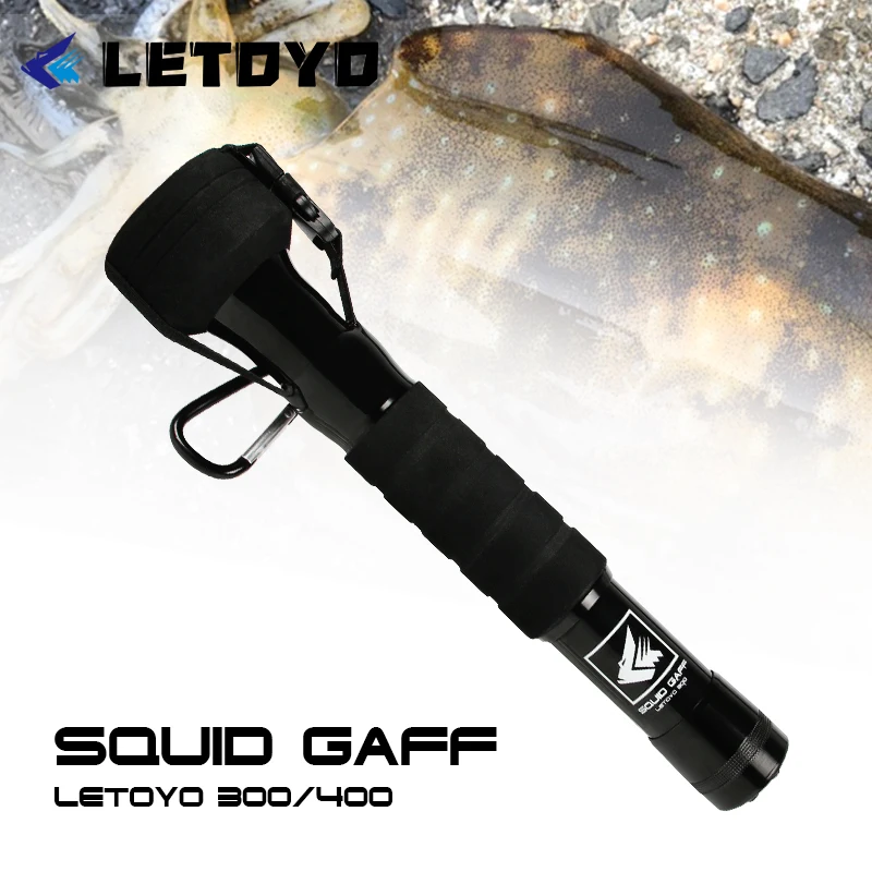 LETOYO Squid Gaff Stainless Steel Six Hooks Corrosion Preventive  Retractable Squid Hook Fishing Overall Length 3M/4M