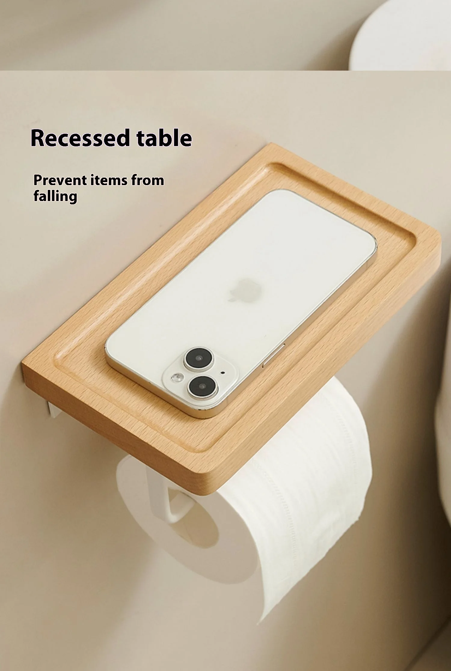 Wooden bathroom toilet paper box solid wood toilet tissue box paper rack bathroom wall hanging roll rack