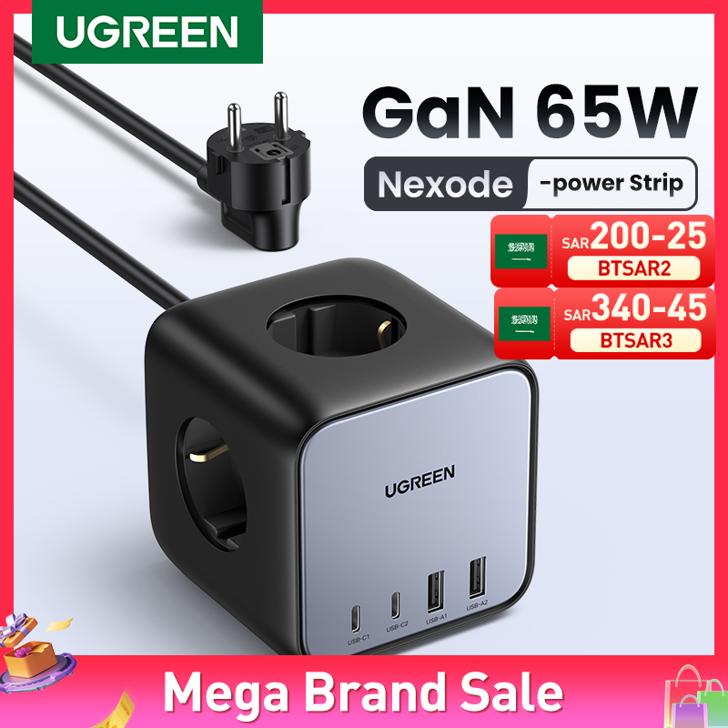 UGREEN 65W GaN Charger Desktop Charger Power Strip Charging Station Fast Charging For Laptop Macbook iPhone 14 13 Phone Charger