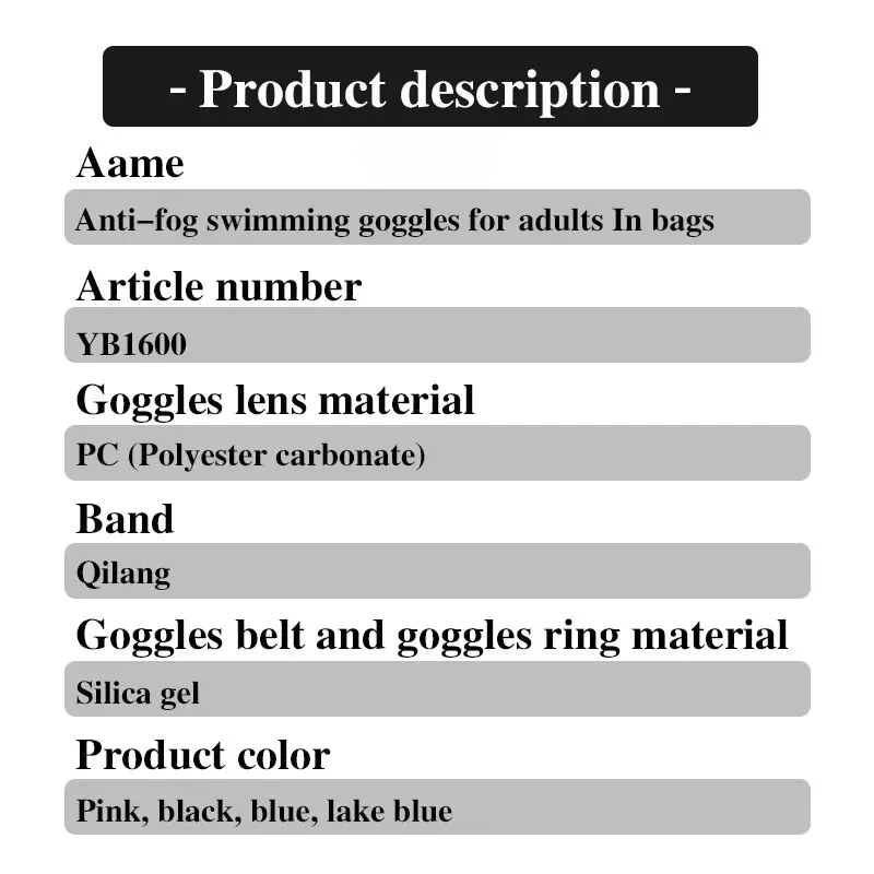 Swimming Goggles Swimming Goggle HD Silicone Waterproof and Anti-fog Women Men's Diving Equipment Small Frame Adult