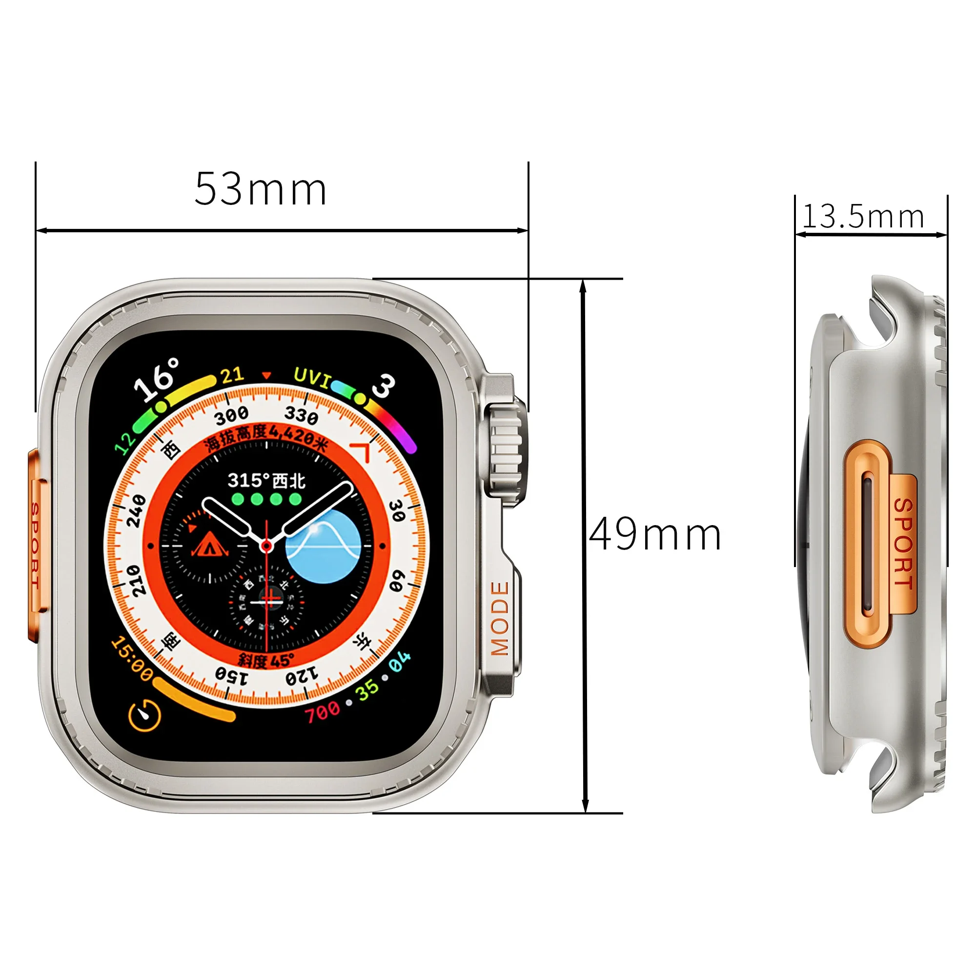 Premium Aluminum Armor Case for Apple Watch - Metal Protector Frame Bumper Cover