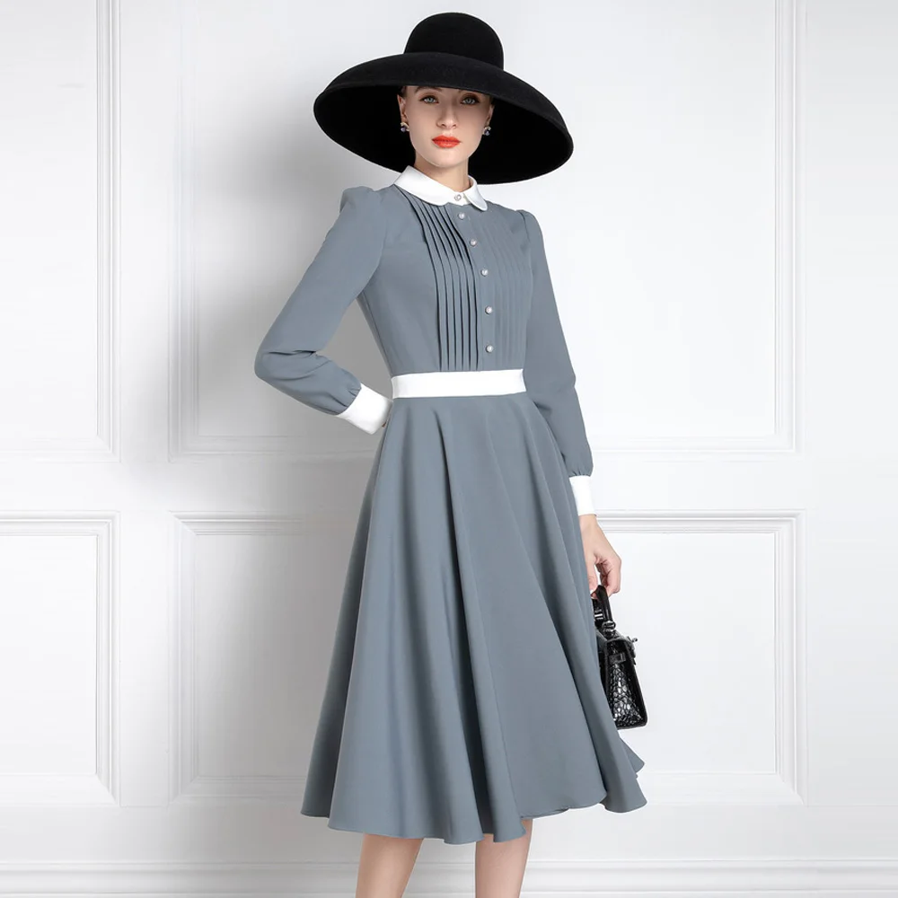 

Temperament Dress High End Celebrity Dress Early Autumn New Baby Collar And Slim Skirt