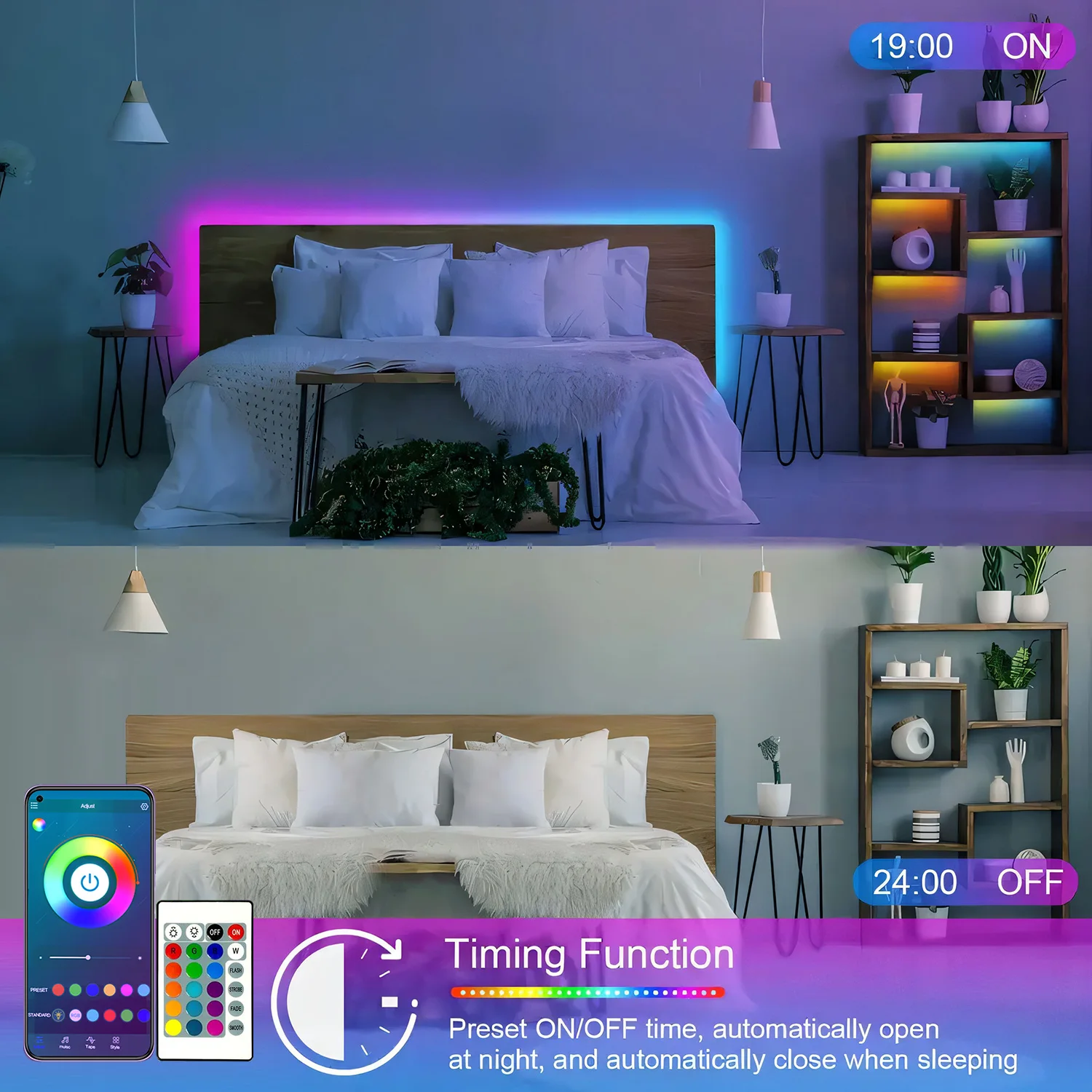 100FT RGB Bluetooth LED Lights 5