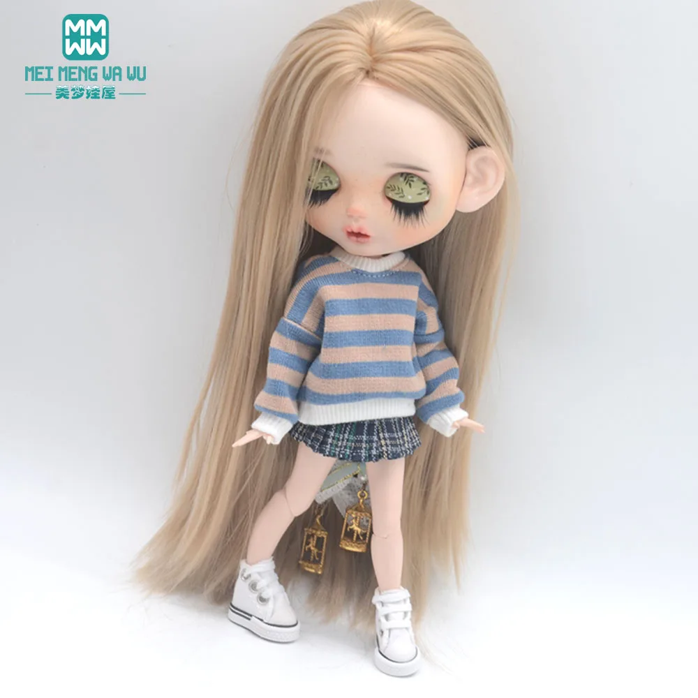 Clothes for doll three piece fashion sweater set fits Blyth Azone OB22 OB24 doll accessories 4