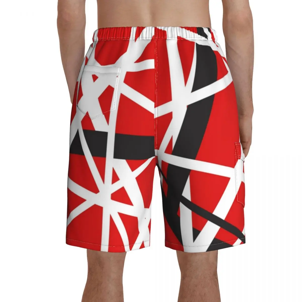 Van Halen Board Shorts EVH 5150 STRIPES Pattern Beach Shorts Males Printing Plus Size Swim Trunks Gift Idea