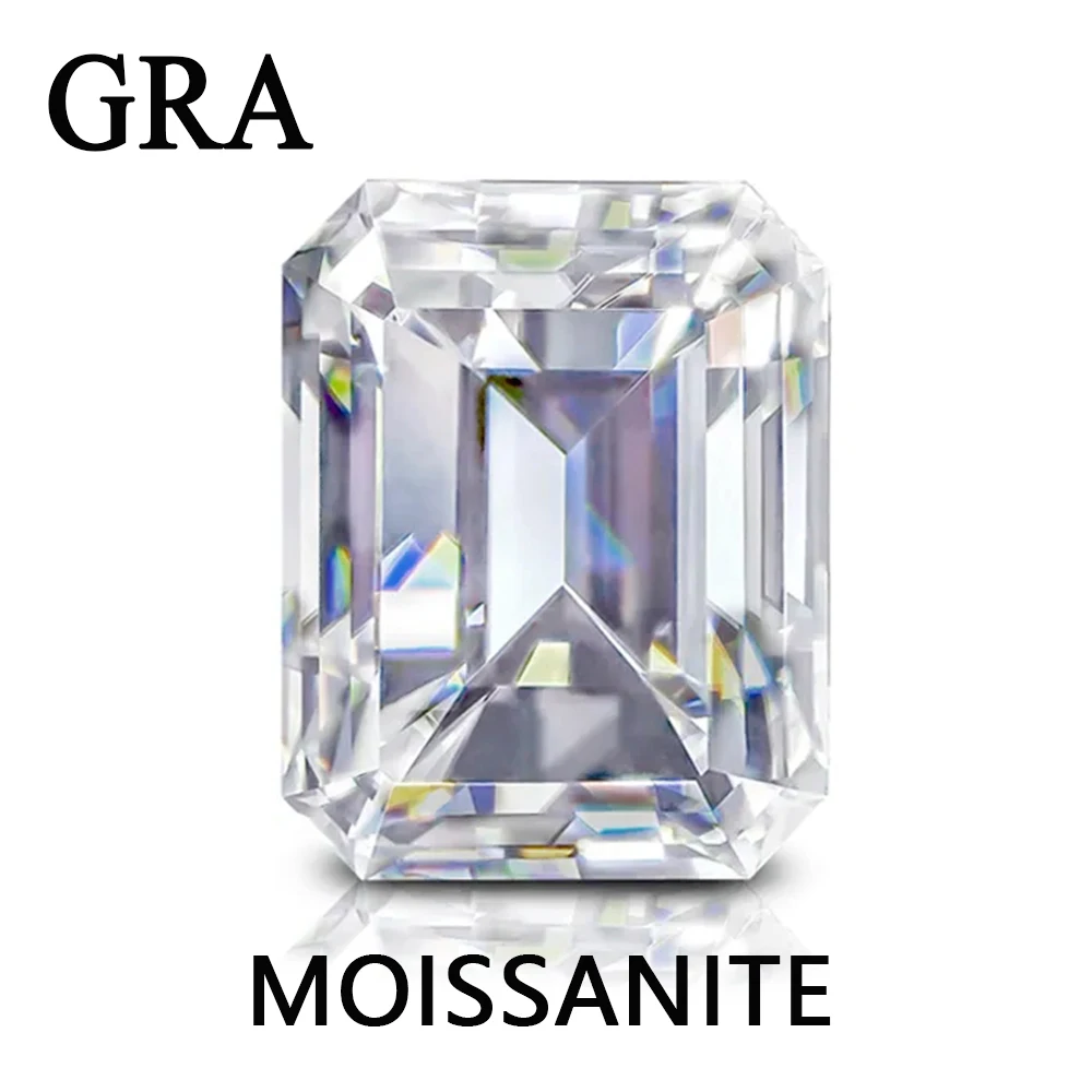 

High Quality Moissanite Diamond With Certificate Emerald Cut VVS1 White D Color Gem Lab Grown Diamond Wife Woman Birthday Gift