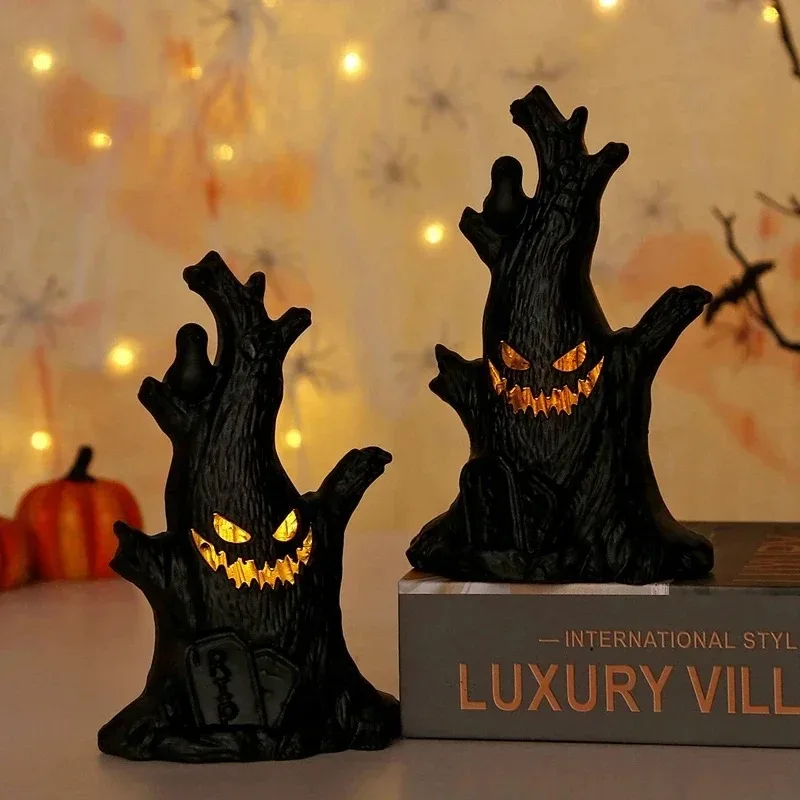 Halloween Decorations Ghost Tree Glow Lights Spooky Atmosphere Home Party