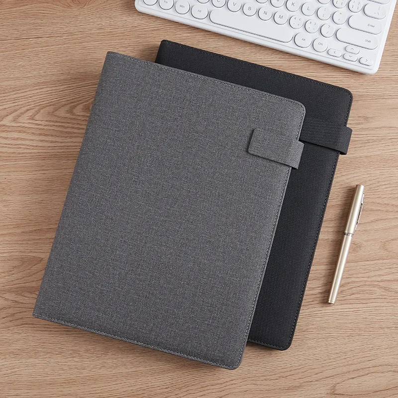 File Folder Document Organizer Leather Multifunctional A4 Conference Folder Business Stationery Contract File Folders Zippered Organizer Card Holder 1pc