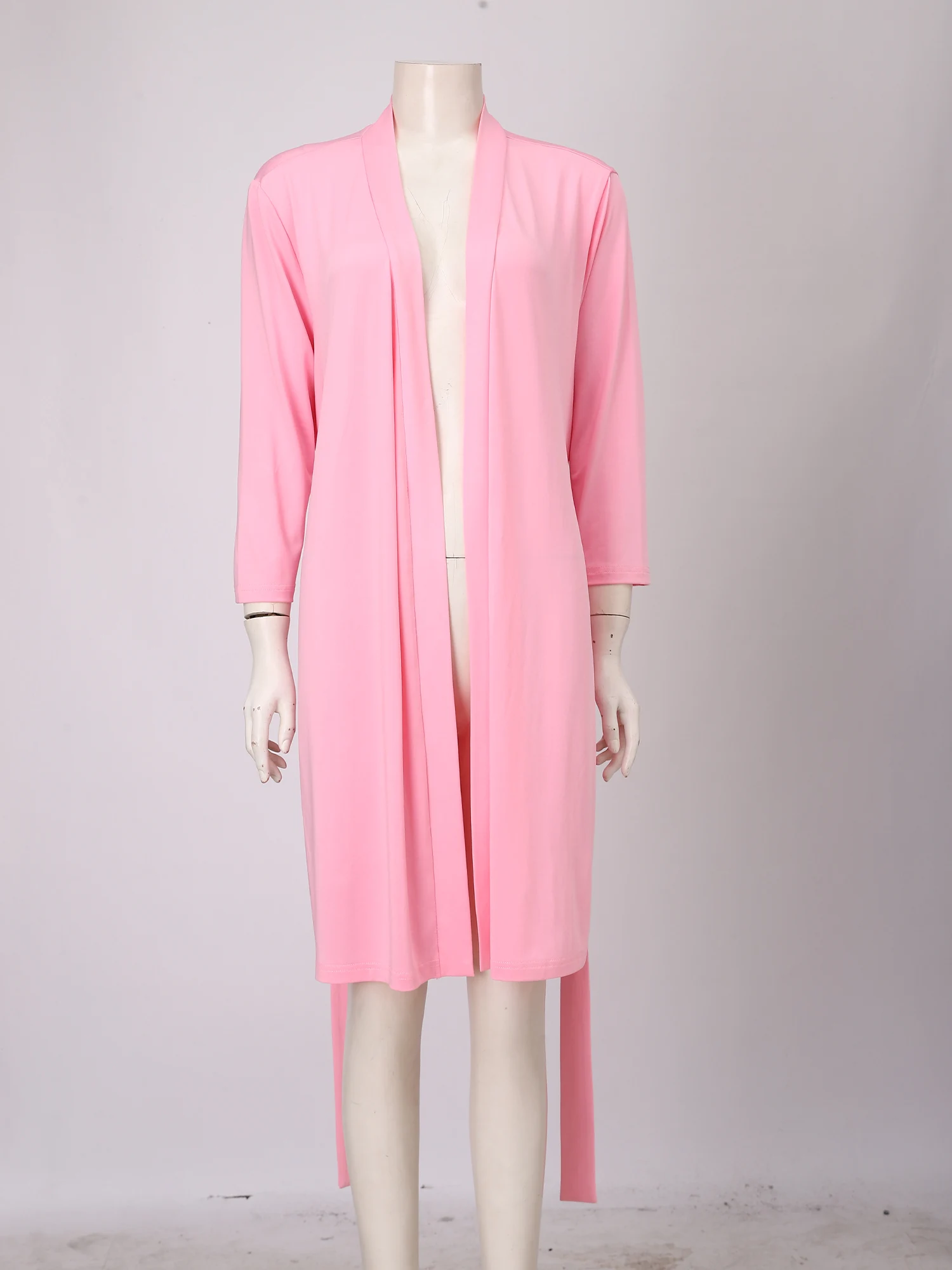 여성 임산부 3피스 병원복 출산 후 편안한 가운과 벨트,  속싸개,  모자, 단색 세트