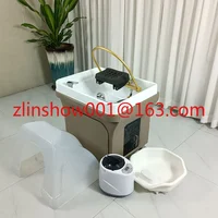 New Mobile Shampoo Basin Barber Shop Spa Fumigation Water Circulation Head Treatment Facial Bed Massage Couch Shampoo Chair 1