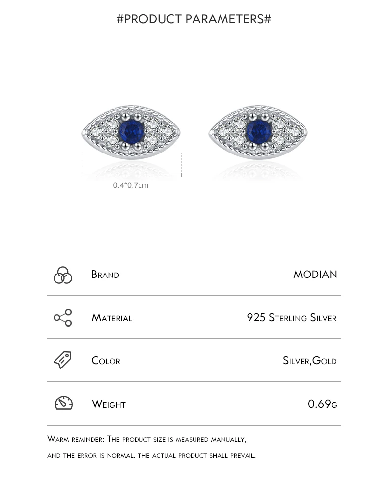 Modian 925 Sterling Silber kleine winzige süße Augen Ohr stecker trend ige Goldfarbe feine Ohrringe für Frauen Mädchen edlen Schmuck – Detail 4