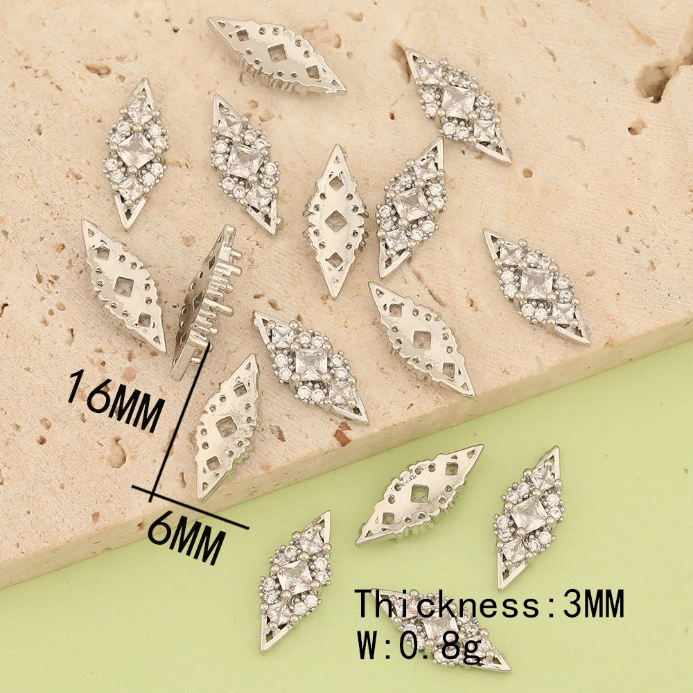 Cordial Design 50Pcs Jewelry Accessories/DIY Making/Genuine Gold Plating/Cubic Zirconia Charms/Hand Made/Fingernail Findings - cordial