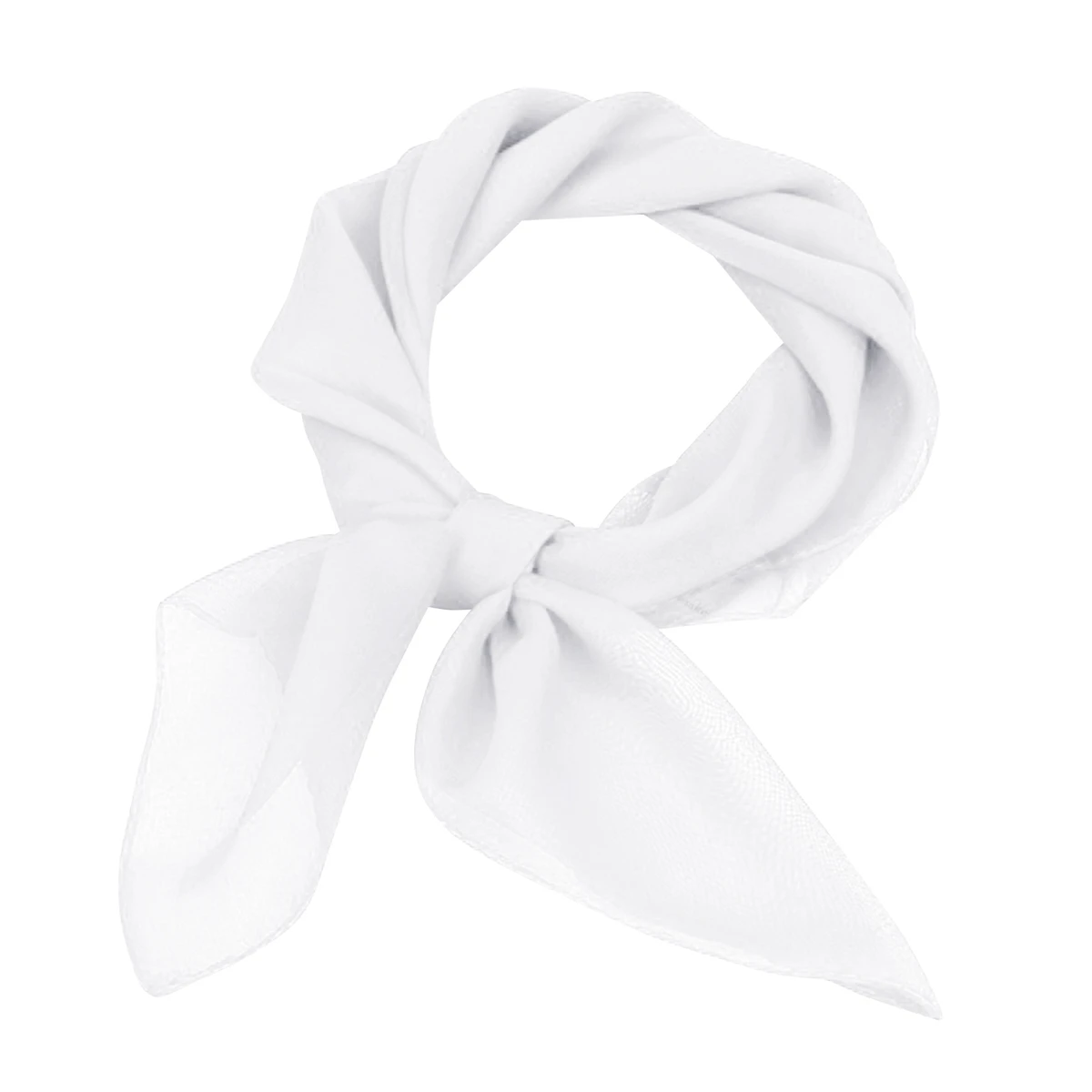 

Scarf Ribbon Neck Scarf Chiffon Square Handkerchief Decorative Scarf Dance Scarf,White