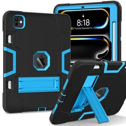 Premium Shockproof Tablet Case with Adjustable Stand and Enhanced Protection for Pro 2024 13inch (Black - blue)
