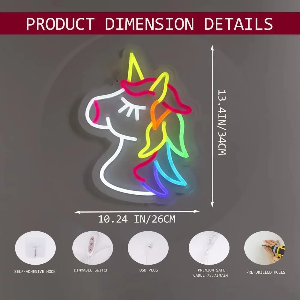 Unicorn Neon Sign-Blue/Yellow/Green/Pink/White/Orange Neon Sign