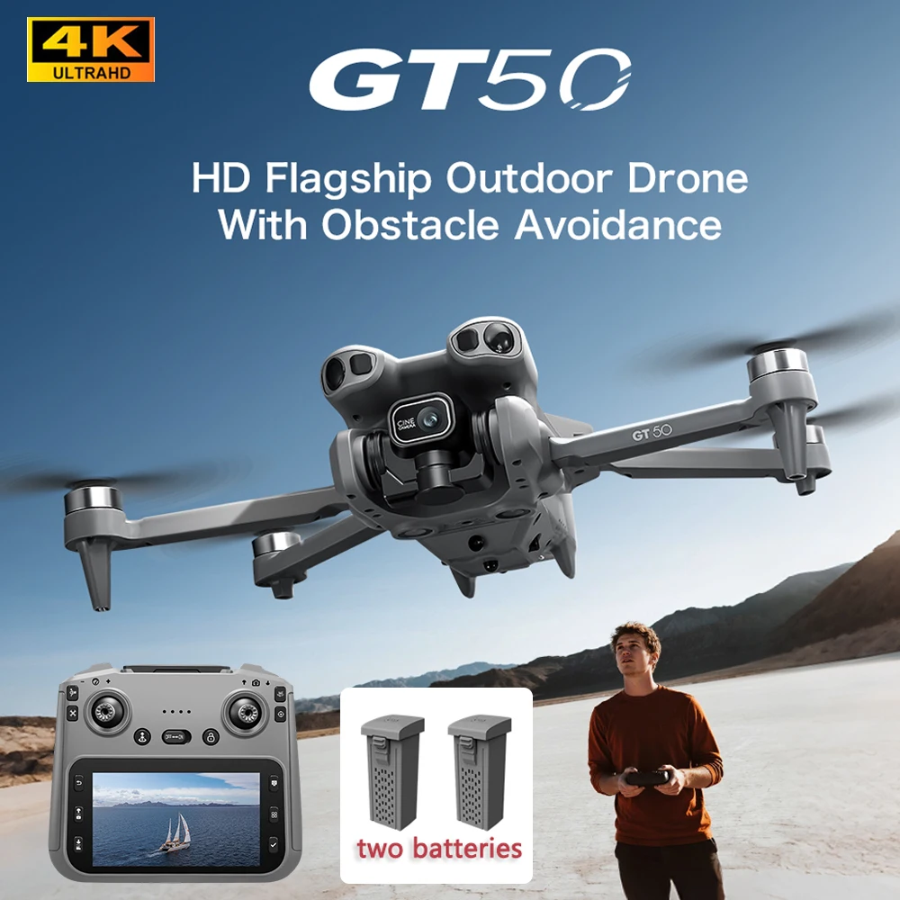 Drone FPV GT50 Brushless 2B 64g en vol, caméra HD WiFi intégrée, parfait pour la course et l'initiation.