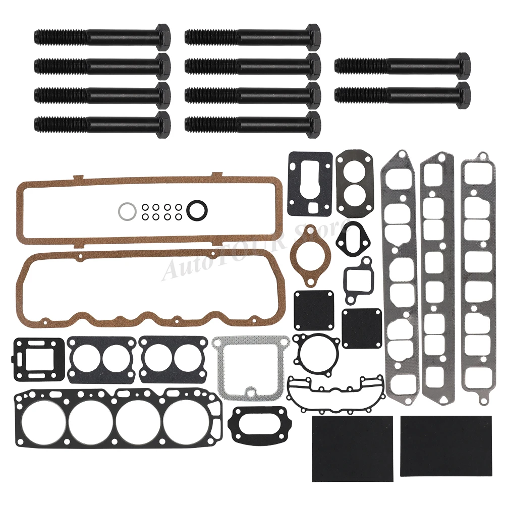 GM Chevy Mercury Marine Yamaha 3.0L 181CID 4기통 엔진 헤드 가스켓 및 볼트 수리 키트 10-34510