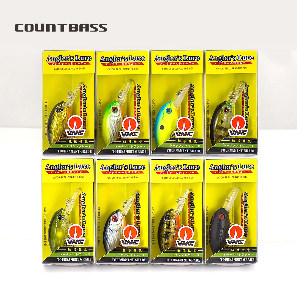 Countbass Crank 39mm 1-1/2" 4.5g 5/32 oz Dive 1-1.2m Deep Diver VMC Hooks Hardbaits Fishing Lures Crankbait Wobblers