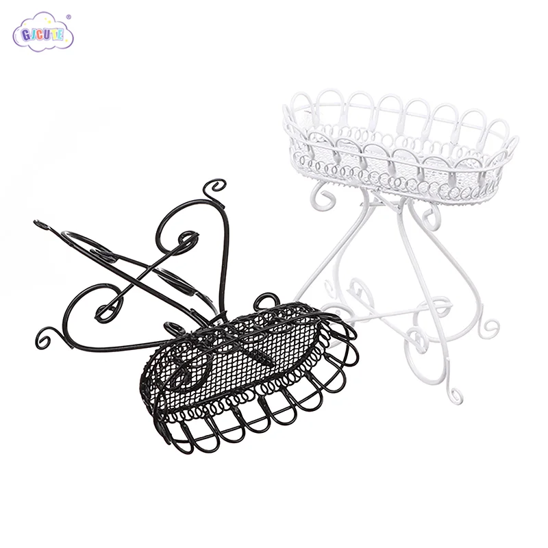 

1Pc 1:12 Dollhouse Miniature Flower Stand Display Shelf Iron Storage Rack Doll Furniture Model Decor Toy Doll House Accessories