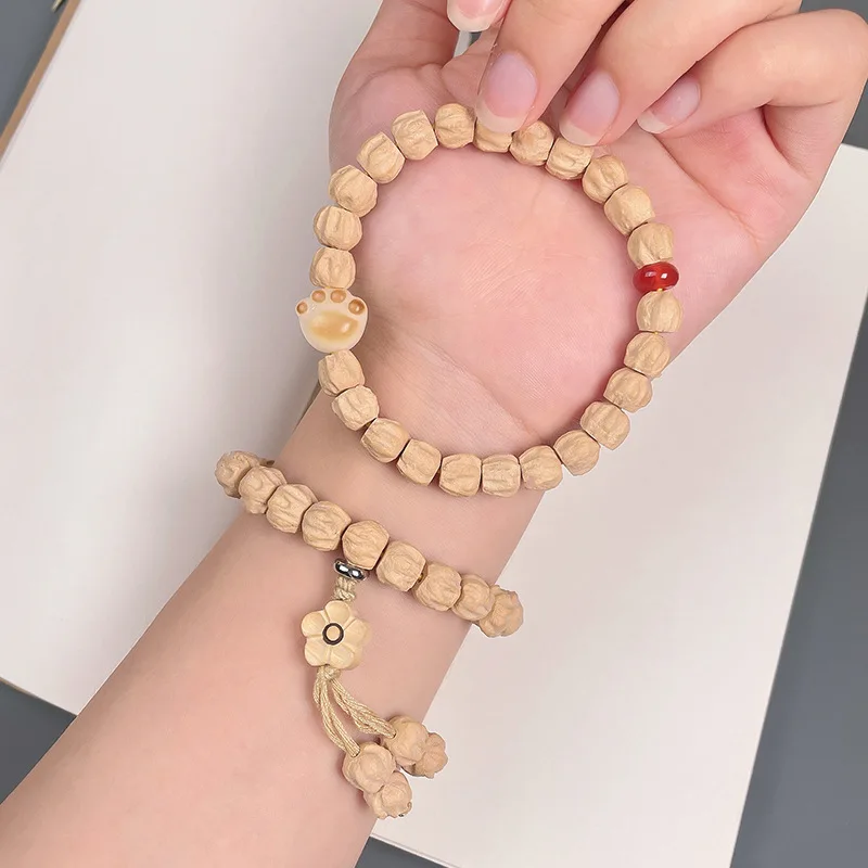 Tibet Reting Temple Passion Seed Single Circle Bracciale Taglio Dritto Ghost Face Tattoo Original Seed Bodhi Ziwen Play Bangle