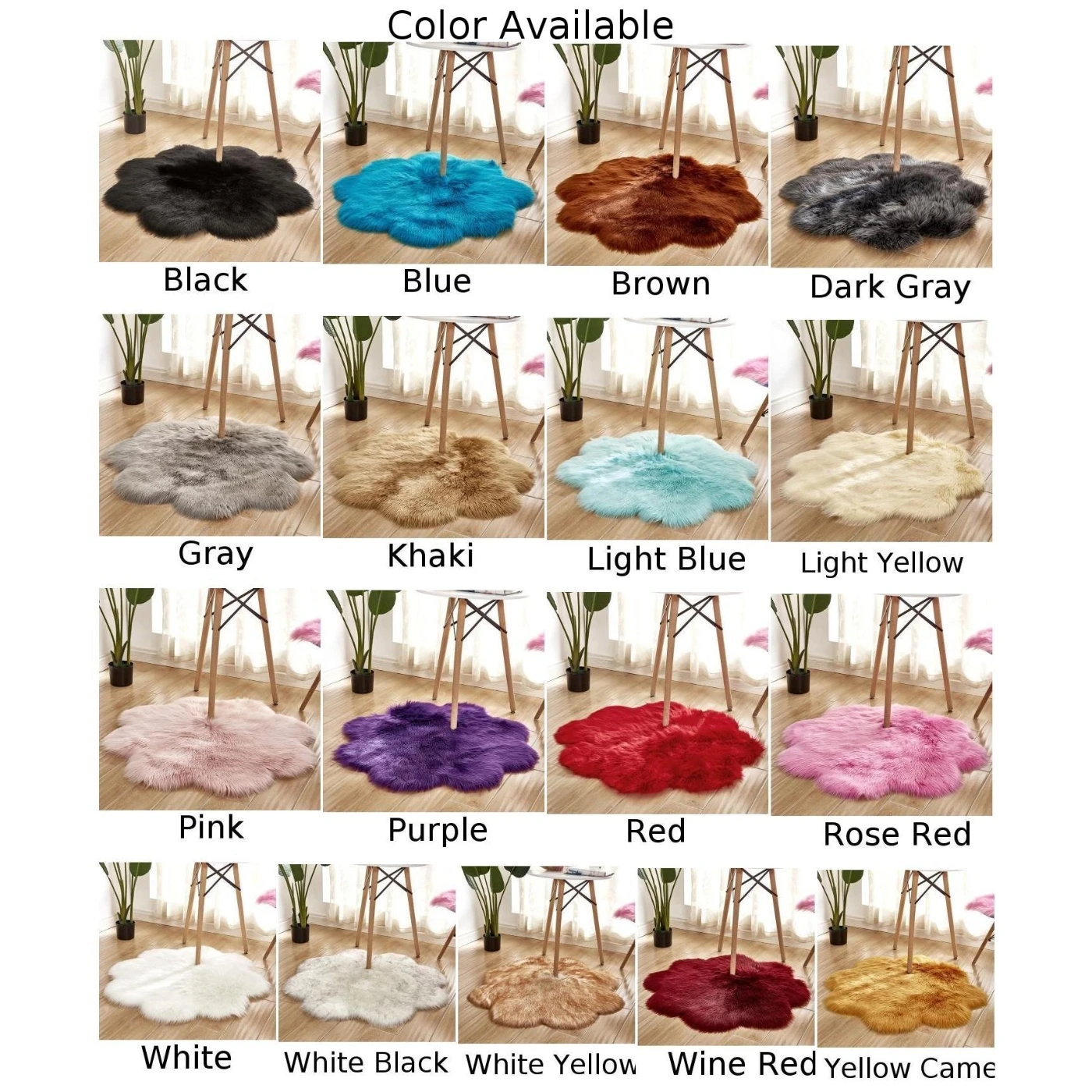 

30x30cm Anti-Slip Rugs Large Shaggy Rug Super Soft Mat Living Room Bedroom Carpet Home Living Room Decorations