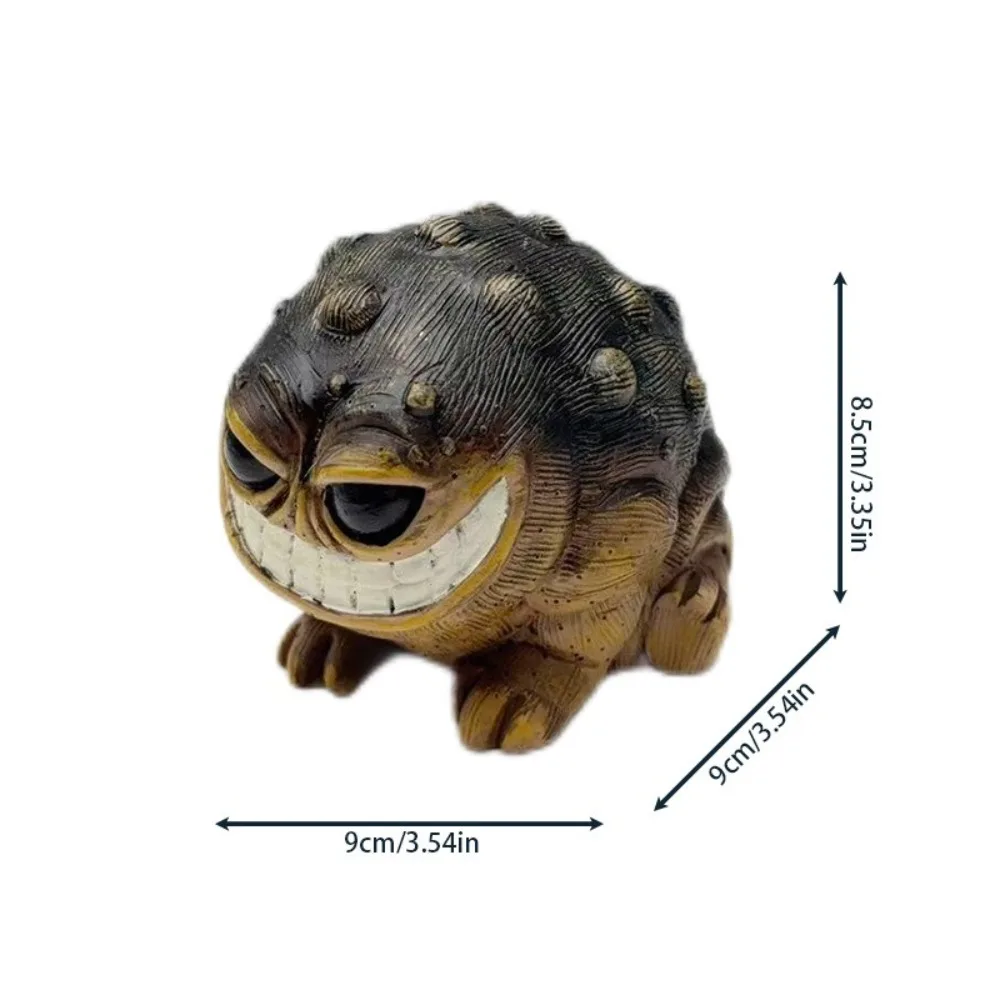 Funny Small Toad Figurine Resin Crafts Handmade African Rain Frog Statue Realistic Animal Sculpture Home Office Garden Decor
